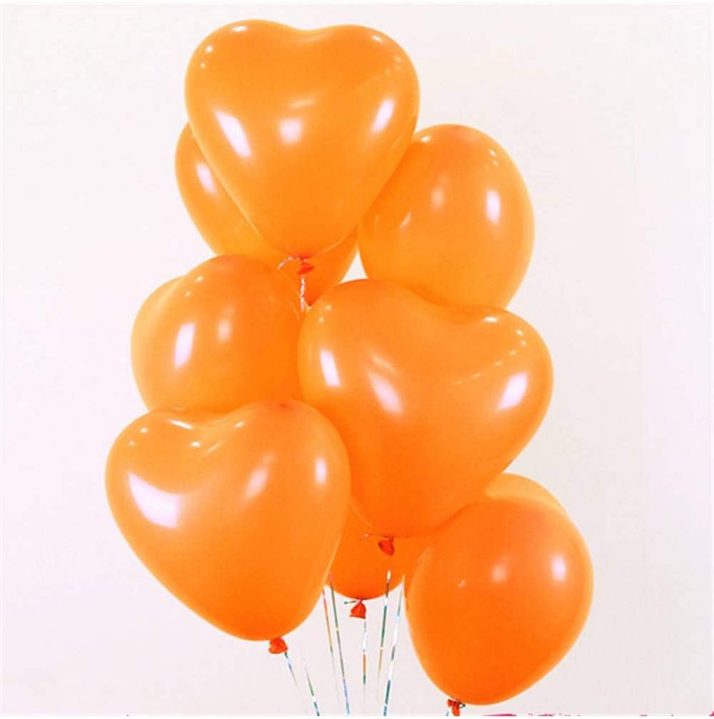 12-inch Heart Latex Balloons 10pk- Orange