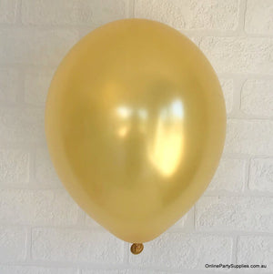 12 Inch Premium Quality Pearl Gold Latex Balloon Bouquet Pack of 10