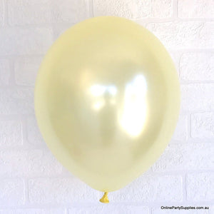 12 Inch Premium Quality Pearl Lemon Chiffon Latex Balloon Bouquet Pack of 10