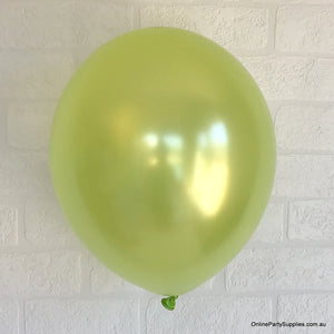 12 Inch Premium Quality Pearl Lime Green Latex Balloon Bouquet Pack of 10