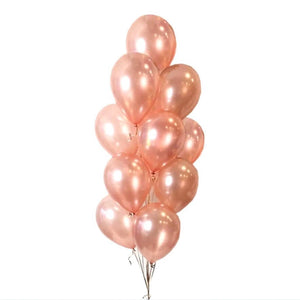 12 Inch Pearl Rose Gold Latex Balloon Bouquet 20 Pack