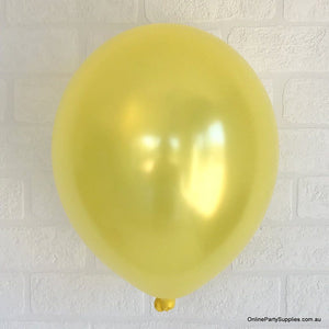 12 Inch Premium Quality Pearl Yellow Latex Balloon Bouquet Pack of 10