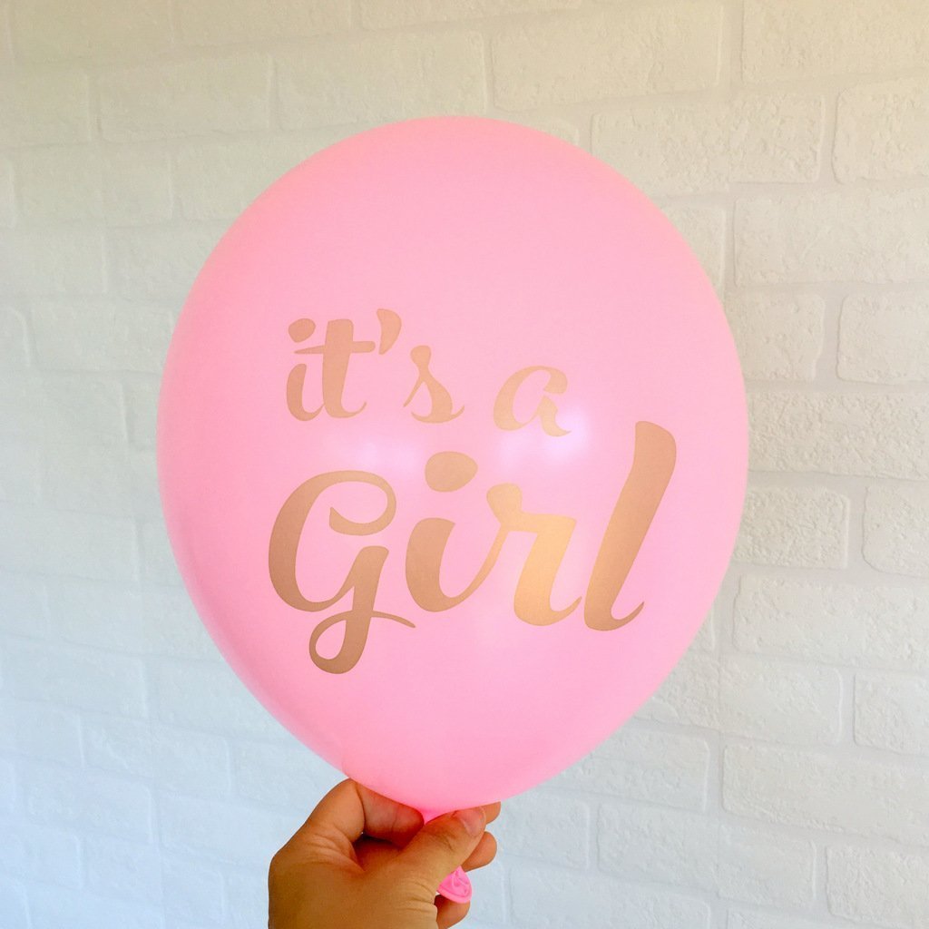 12 Inch Pink It's A Girl Latex Balloon (Pack of 10) - Online Party Supplies