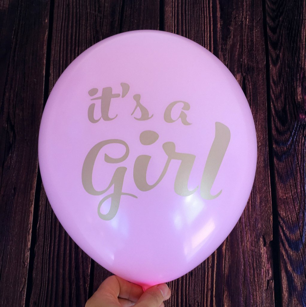 12 Inch Pink It's A Girl Latex Balloon (Pack of 10) - Online Party Supplies