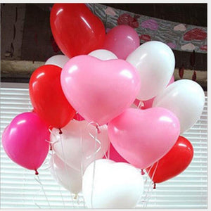 12 Inch Helium Quality Red Pink White Love Heart Balloon Bouquet - Wedding Party Decorations