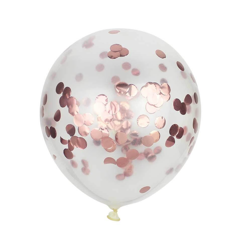 Rose Gold Confetti Latex Balloons, 60 Pack White Gold Balloon 12 inch  Birthday Balloons with Gold Ribbon for Party Wedding Bridal Shower  Decorations