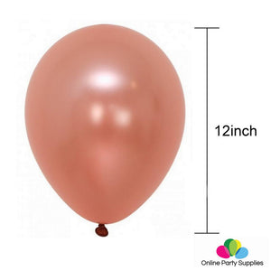 12 Inch Rose Gold Latex Balloon Bouquet - 10 Pieces - Online Party Supplies