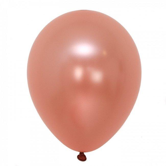 12 Inch Rose Gold Latex Balloon Bouquet - 10 Pieces - Online Party Supplies