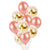12 Inch Rose Gold Latex Gold Confetti Balloon Bouquet - 10 Pieces - Online Party Supplies