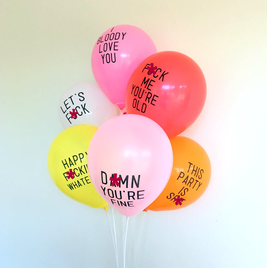 Funny Rude Abusive Bachelorette Hens Party Latex Balloon (Pack of 6)