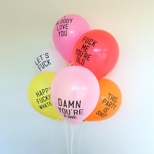 Funny Rude Abusive Bachelorette Party Girls Night Out Birthday Latex Balloon (Pack of 6)