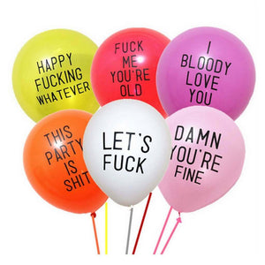 Funny Rude Abusive Bachelorette Hens Party Latex Balloon (Pack of 6)