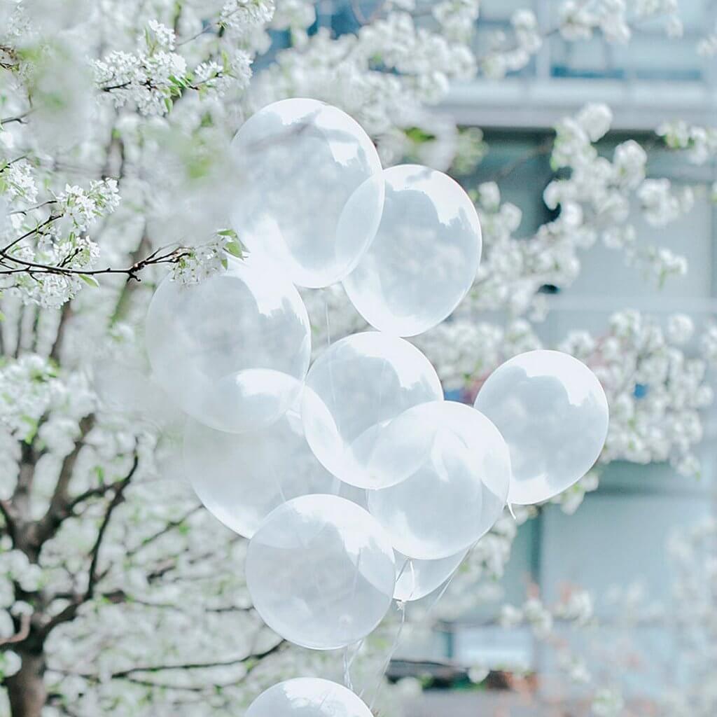 12" Transparent Clear Latex Party Balloon Bouquet - 10 Pieces for Wedding Bridal Shower Baby Shower Decorations