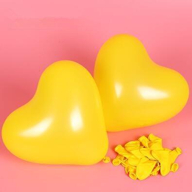 12 Inch Helium Quality Yellow Heart Balloon Bouquet - Wedding Party Decorations