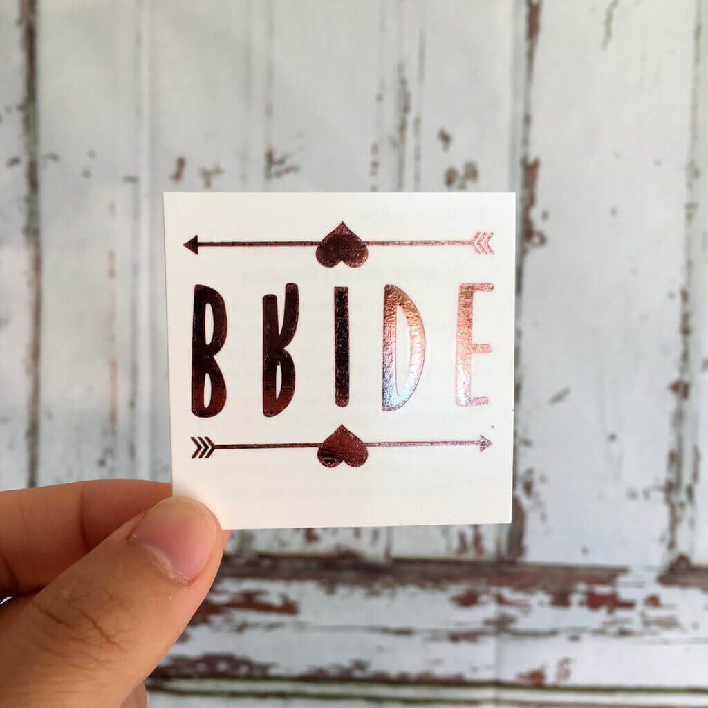 Rose Gold Bride Hen Party Temporary Tattoos (Pack of 12)