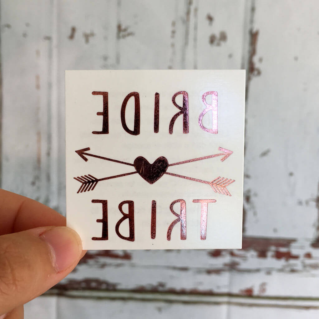 Rose Gold Bride Tribe Hen Party Temporary Tattoos (Pack of 12)