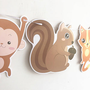 Woodland Jungle Forest Animals Hanging Paper Banner Bunting Garland
