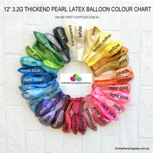 12" 3.2g Thickened Latex Party Balloon Bouquet (10 pieces) Colour Chart