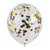 12" Black Gold Silver Foil Confetti Latex Balloon Bouquet - 10 Pieces