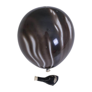 12" Black Marble Agate Latex Balloon 10 Pack