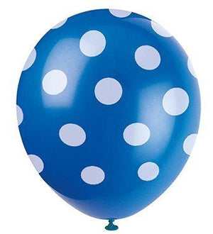 Online Party Supplies Australia 12" Blue Polka Dot Latex Party Balloon