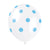 12" Blue Polka Dot White Latex Balloon 10 Pack