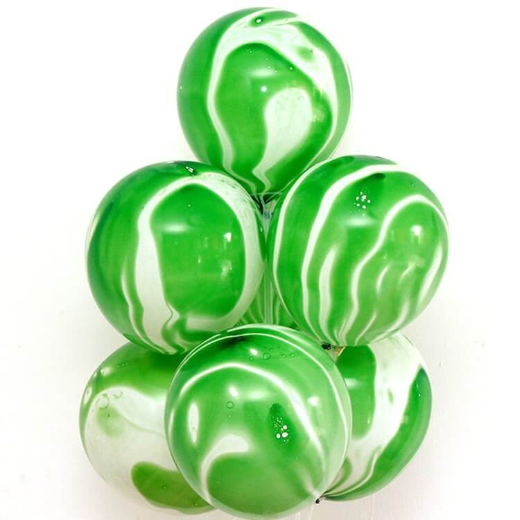 12 green  Marble Agate Latex Balloon 10 Pack