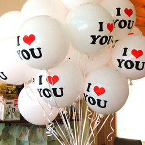 12inch 'I Love You' White Pearl Latex Balloon Bundle (Pack of 10) - Online Party Supplies