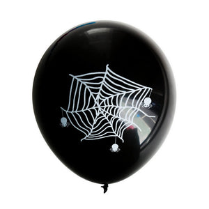 12" Large Spider Web Halloween Latex Balloon 10 Pack - Black