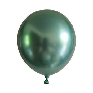 Online Party Supplies 12'' Premium Metallic Chrome forest green Latex Balloons