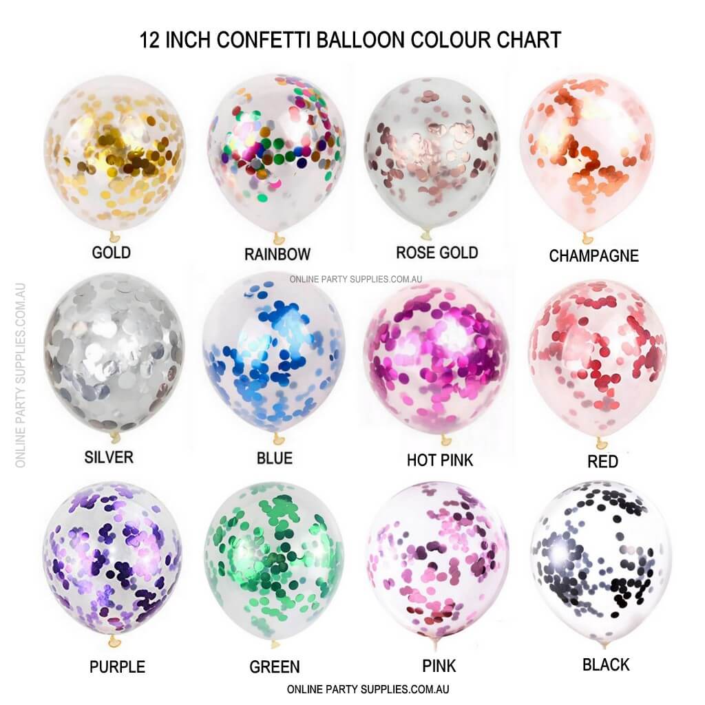 12" Online Party Supplies Multicoloured Foil Confetti Latex Party Balloon Bouquet - 10 Pieces