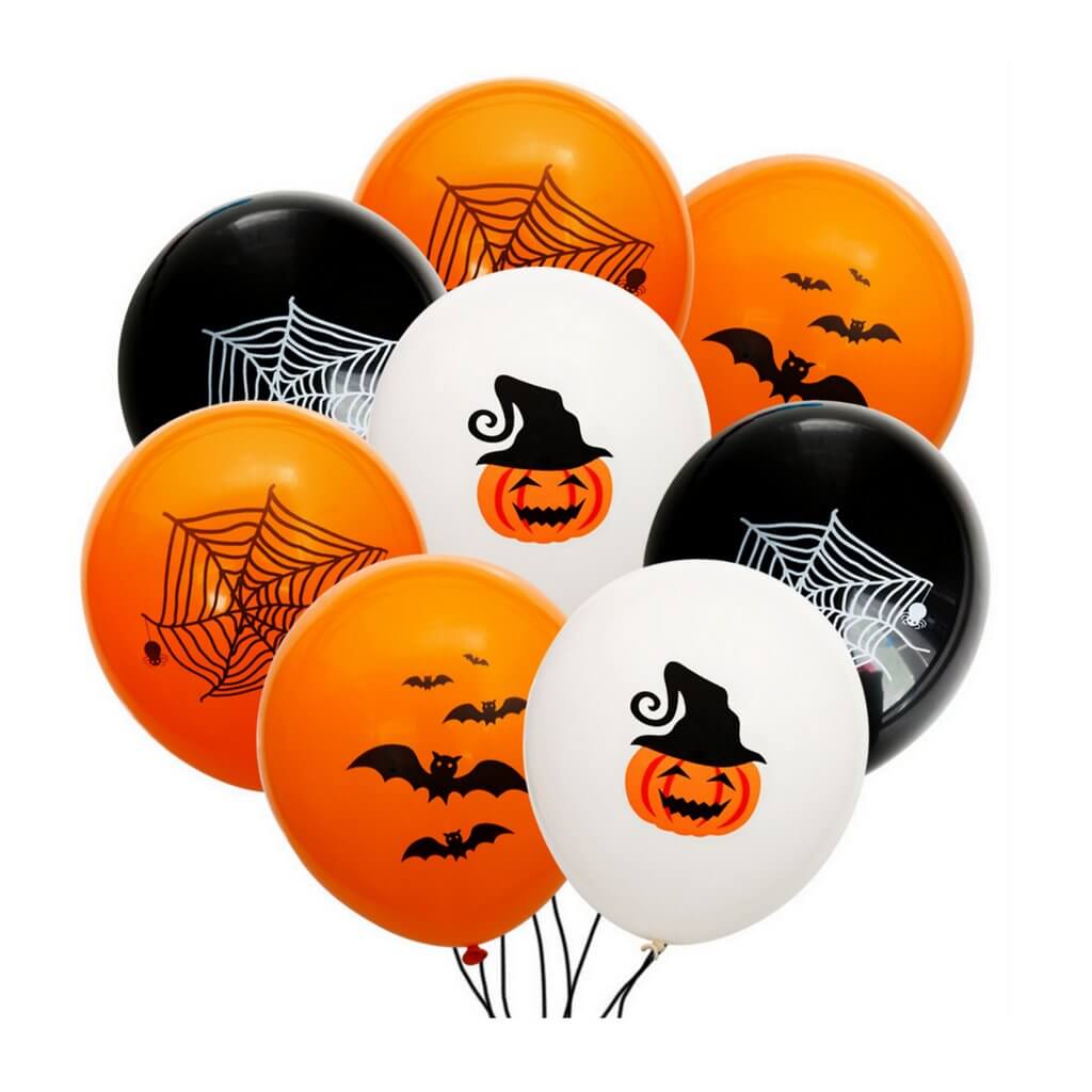 12" Happy Halloween Latex Balloon 10 Mix Pack - HLWT