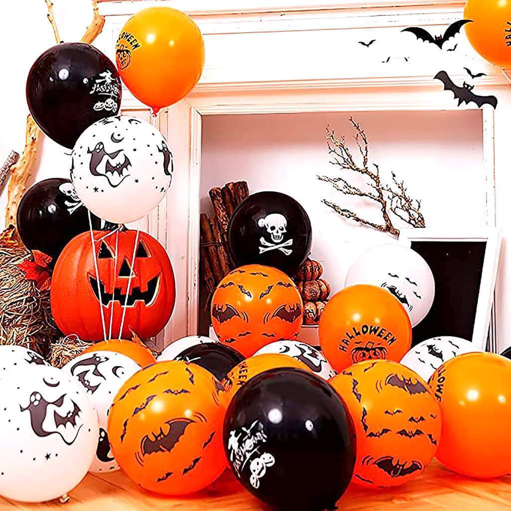 12" Happy Halloween Latex Balloon 10 Mix Pack