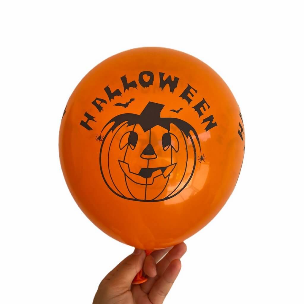 12" Halloween Pumpkin Latex Balloon 5 Pack - Orange