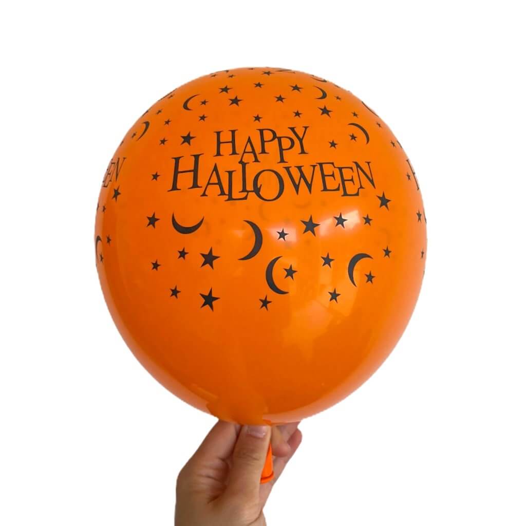 12-inch Happy Halloween Orange Latex Balloons 10pk