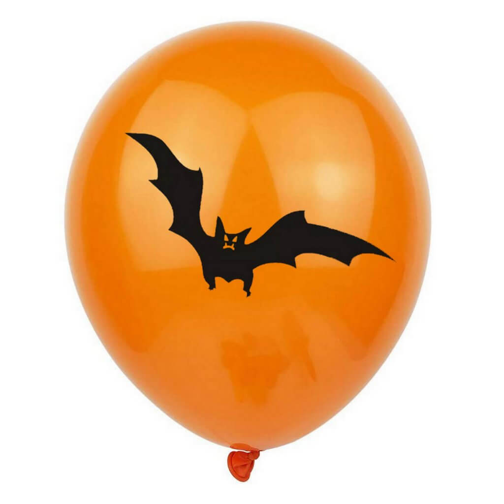 12" Halloween Bat Latex Balloon 10 Pack - Orange