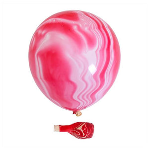 12" Pink Marble Agate Latex Balloon 10 Pack