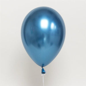 12inch metallic chrome blue latex balloons pack of 6