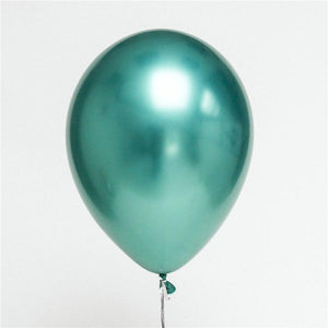 12inch metallic chrome green latex balloons pack of 6