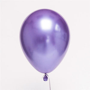 12inch metallic chrome purple latex balloons pack of 6