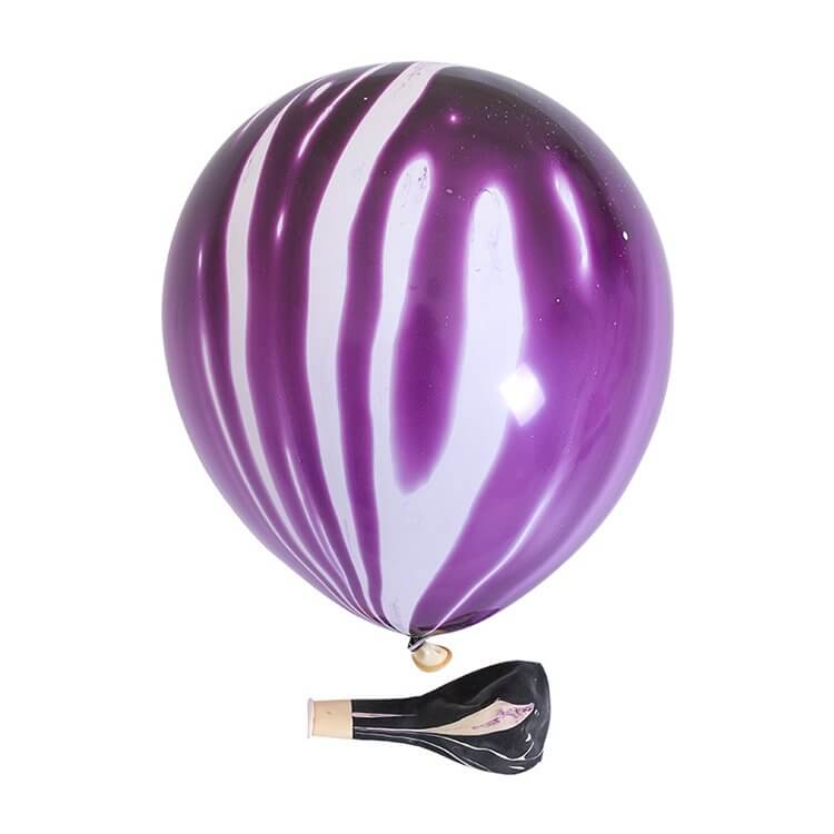 12" purple Marble Agate Latex Balloon 10 Pack