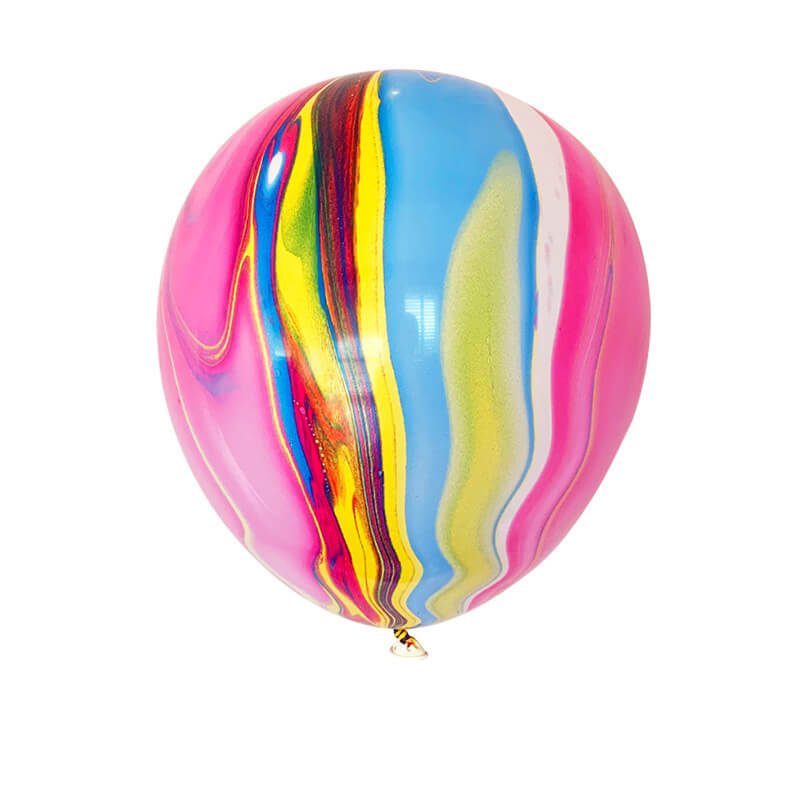 12" Rainbow Marble Agate Latex Balloon 10 Pack