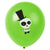 12" Halloween Skull Wearing Hat Latex Balloon 10 Pack - Green
