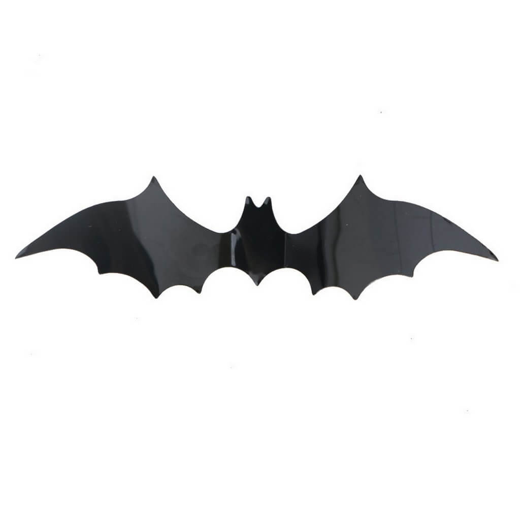 3D Removable Plastic Bat Wall Sticker 4 Size 12 Pack - Black