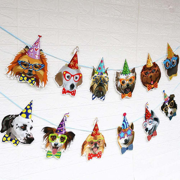 Dog Birthday Party Paper Banner Animal Party Decorations