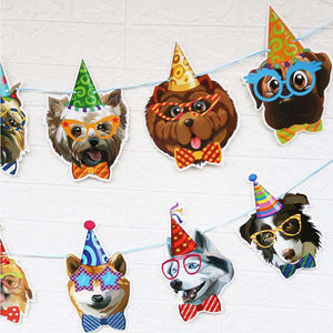 Dog Puppy Pet Birthday Party Hanging Paper Banner
