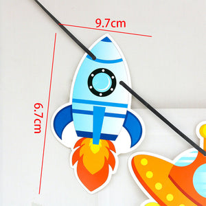 Online Party Supplies 9 piece Astronaut Outer Space Party Banner - Outer Space Themed Party Decorations