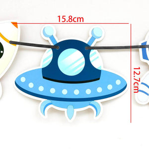 Online Party Supplies 2m Astronaut Outer Space UFO Flying Saucer Rocket Spaceship Party Paper Banner
