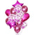 Hot Pink Star Heart Wedding Party Balloon Bouquet - 14 Pieces