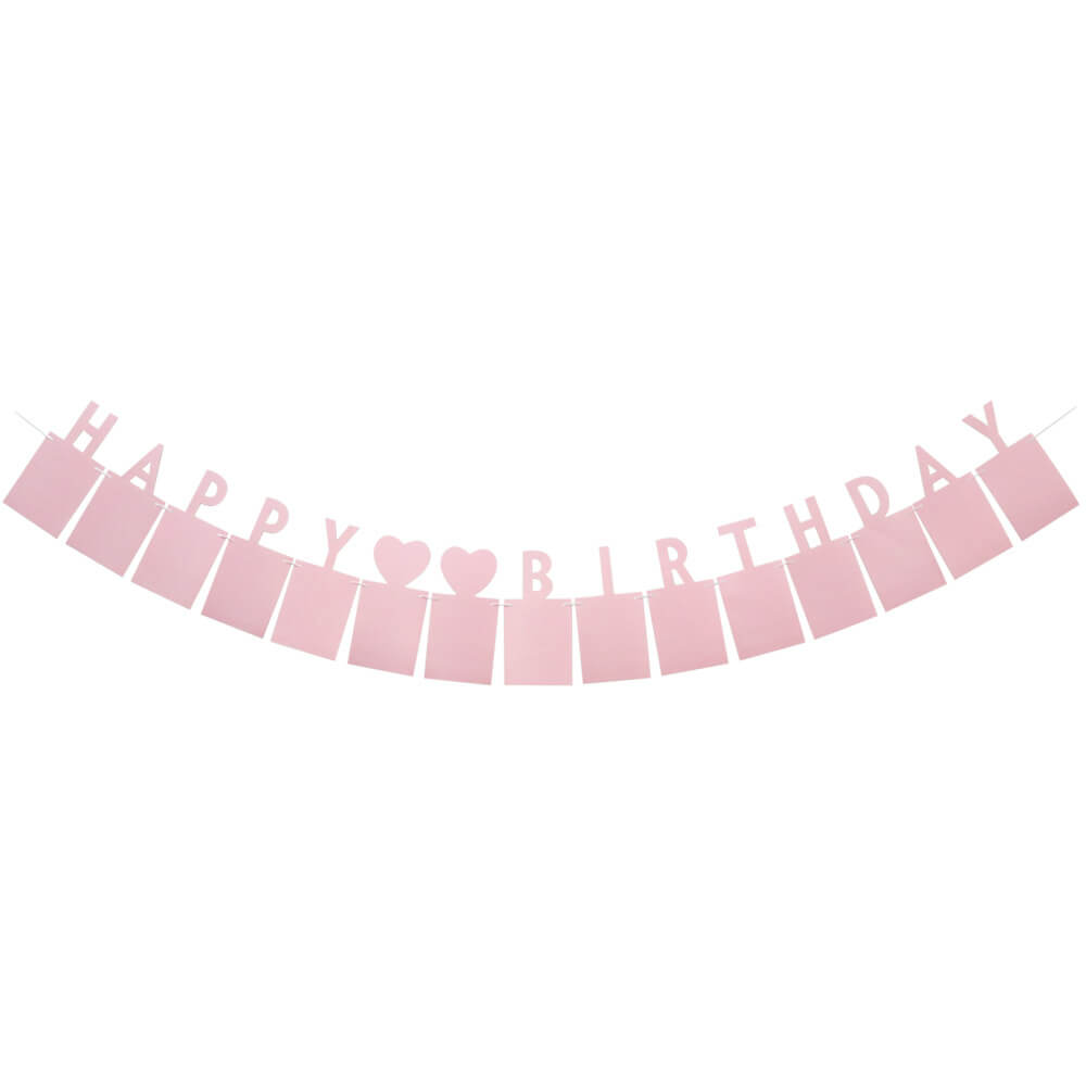 Pink Baby Milestone Photo Frame Happy Birthday Paper Garland